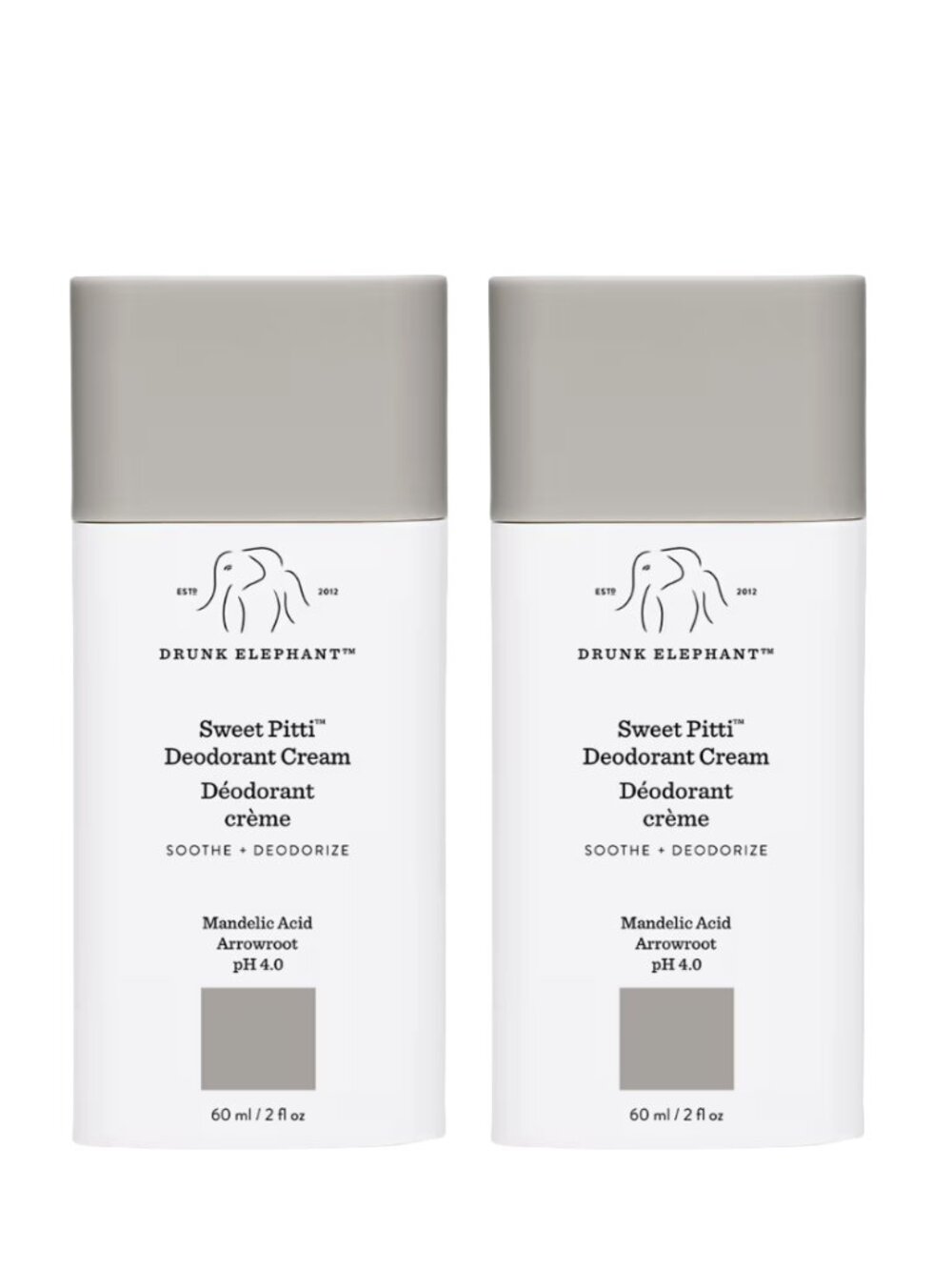 Drunk Elephant Sweet Pitti Deodorant Cream x 2 Full Sizes 60ml New